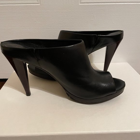 Cole Haan NikeAir Black Leather Slide Sandals 8 1/2 - Picture 4 of 13